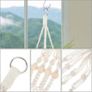 Macrame Plant Hanger Indoor, 2 Pack Boho Decor Hanging Plant Holder Hanging Planters for Indoor Plants Window Plant Hanger Flower Pot Hanging Basket with Wood Beads and Metal Hook Rings Ivory 20 Inch by GreenHaven Gardens