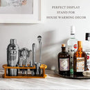 KITESSENSU Cocktail Shaker Set Bartender Kit with Stand | Bar Set Drink Mixer Set with All Essential Bar Accessory Tools: Martini Shaker, Jigger, Strainer, Mixer Spoon, Muddler, Liquor Pourers | Black by CozyNest Decor