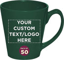 DISCOUNT PROMOS Custom Glossy Ceramic Latte Coffee Mug 12 oz. Set of 50, Personalized Bulk Pack - Perfect for Tea, Espresso, Cappuccino, Hot Cocoa - Green by CozyNest Decor