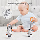 TUMAMA Black and White Baby Toys, High Contrast Tummy Time, Newborn Soft Books Mirror Rattles, Montessori Sensory 0-12 Months, Hanging Infant for Carseat Stroller Play Mat Crib by TinyTreasures Baby Boutique