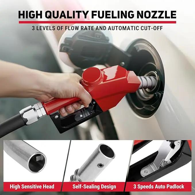 Fuel Hose Reel, 1" x 33' Retractable Diesel Fuel Heavy-duty Steel Construction with Refueling Nozzle, 300 PSI Diesel Reel Used for Aircraft Ship Vehicle Tanker Truck, photo 5 of 7
