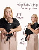 Momcozy Baby Carrier AirMesh - The Perfect Summer Water Sling for Newborns to Toddler 8-35 lbs - Cooling, Breathable and Lightweight Baby Wrap, Nice for Summer, Pool, Beach, Swimming, Black by TinyTreasures Baby Boutique