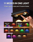 Solar Fence Lights 10 Pack, 9 Color Modes Outdoor Bulb Waterproof Led IP65, Solar Outdoor Lights for Backyard/Railing/Step/Wall/Patio/Yard (Black) by GreenHaven Gardens