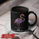 Beautiful Flamingo Animal Mug, Customized Name Flamingo Coffee Cup, Personalized Flamingo Lover Black Mug, Gift For Girlfriend, Colorful Animal Cup, Custom Flamingo Ceramic Cup 11oz 15oz by CozyNest Decor
