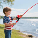Kids Fishing Pole, Portable Telescopic Kids Fishing Poles for Boys and Girls, Fishing Rod and Reel Combo Kit with Tackle Box, and Fishing Net, Best Fishing Pole for Toddler Youth by TinyTreasures Baby Boutique