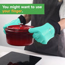 GEEKHOM BBQ Gloves Heat Resistant Oven Mitts - Silicone Grilling Gloves with 13.7" Arm Protection - Waterproof Pot Holder Non-Slip for Men & Women, Kitchen Outdoor Cooking, Baking, Camping, Turquoise by GreenHaven Gardens