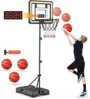 Kids Indoor Basketball Hoop with Scoreboard & Timer,Toddler Adjustable Height Basketball Goal Toy for Outdoor Backyard,Sports Game Play by TinyTreasures Baby Boutique