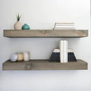 Modern Floating Shelves 3 Inches Thick for Wall, Wide Shelves for Kitchen, Living Room, Bedroom, and Bathroom, Natural Pine Wood, Rustic Wooden Shelf, (Set of 2) (Aged Barrel, 48Lx3Hx8D) by CozyNest Decor
