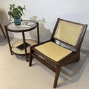 Mid-Century Accent Chair, Rattan Lounge Chair for Living Room, Boho Side Corner Comfy Chair for Bedroom and Balcony, Walnut by CozyNest Decor