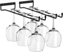 Sorbus Wine Glass Holder - 12 Inch Wall Mounted Wine Glass Rack for Under Cabinet Organization and Storage - Kitchen Shelves for Home Bar Holds Up to 4 Stemware Wine Glasses Each, 8 Total (2 Pack) by CozyNest Decor