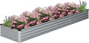 Galvanized Raised Garden Bed,12×4×1FT Metal Planting Box for Outdoor Vegetable, Herb,Planter Gardening (Silver) by GreenHaven Gardens