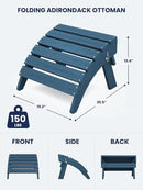 KINGYES Folding Adirondack Ottomans Set of 4 for Adirondack Chair, Navy by GreenHaven Gardens