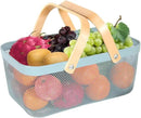 Garden Harvest Basket,Delicate Harvest Basket for Garden Vegetables,Practical Metal Mesh Wire Basket with Handle Suitable for Bathroom,Cabinet,Kitchen(Blue) by GreenHaven Gardens