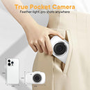 Digital Camera 4K 64MP - Vlogging Camera for Kids & Beginners | 18X Zoom Point and Shoot Camera Anti Shake, Compact with Flash, Gift for Boys Girls(White+Silver) by TinyTreasures Baby Boutique