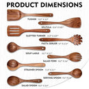 Wooden Spoons for Cooking 9 Pieces Set, Teak Wooden Kitchen Utensil Set, Wooden Cooking Utensils Spoons, Spatulas, Heat-Resistant, Lightweight & Durable, Perfect for Non-Stick Cookware by CozyNest Decor