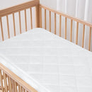 Mini Crib Mattress Protector Sheets Fitted Waterproof Mini Crib Mattress Protector Pad Cover White 2 Pack Quilted 38" x 24" by TinyTreasures Baby Boutique