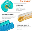 Shuttle Art Metallic Acrylic Paint Set, 20 Colors Metallic Paint in Bottles (60ml, 2oz) with 10 Brushes and 1 Palette, Rich Pigments, Non-Toxic for Artists, Beginners on Rocks Crafts CanvasWood Fabric by TinyTreasures Baby Boutique
