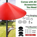 24-inch Large Outdoor Squirrel Baffles for Bird Feeders Pole, Baffle with Metal Frame, Squirrel Guard for Bird Houses, Two Way Use, Red Color by GreenHaven Gardens