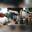 Coffee canister set for ground coffee with Date Tracker,Co2 Valve,Travel jar,Stainless Steel Kitchen Food Airtight storage container for Coffee Beans or Grounds,Tea,Sugar (16oz-Black) by CozyNest Decor