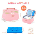 PIIOSER Breast Milk Cooler Bag with 2 Ice Pack, Fit 6 Breastmilk Storage Bags Up to 8Oz, Insulated Baby Bottles Tote Bag for Daycare and Breastfeeding Mom (Pink-XS) by TinyTreasures Baby Boutique