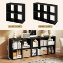 6 Cube Storage Organizer, Black Bookshelf with Storage, 2 Tier Storage Cubes, Freestanding Storage Organizer with Shelves for Living Room, Study by CozyNest Decor