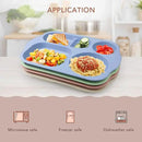 greenandlife 12 Inch (4PCS) Large Unbreakable Divided Plates for Kids Adults, Dishwasher & Microwave Safe Plate, Lightweight Reusable Plastic Compartment Plates, BPA Free and Healthy by CozyNest Decor