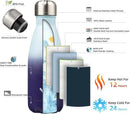 Insulated Water Bottles,12 oz Double Wall Stainless Steel Vacumm Metal Flask for Sports Travel,Ocean Dream by CozyNest Decor