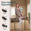 Cumbor 2 Pack 29.7"-51.5" Extra Wide Baby Gate for Stairs, Mom's Choice Awards Winner-Dog Gates for Doorways, Pressure Mounted Walk Through Pet Gate Indoor, Safety Auto-Close Child Gate for Kid,Brown by TinyTreasures Baby Boutique