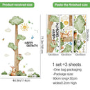 3D Cartoon Height Growth Chart for Kids Wall Stickers Removable DIY Jungle Animals and Plants Height Sticker Peel and Stick Sun White Clouds Wall Art Decor for Nursery Kids Bedroom Living Room by TinyTreasures Baby Boutique