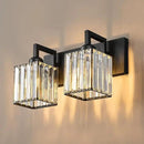Modern Bathroom Vanity Light 2-Lights Black Crystal Bathroom Wall Light Vanity Light Fixtures by CozyNest Decor