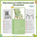 Booster Seat for Kitchen Chair with Backrest & 4 Adjustable Straps, Portable TPU Waterproof & Anti-Scratch Toddler Booster Seat for Dining Table, Removable & Non-Slip Booster SEat for Table by TinyTreasures Baby Boutique