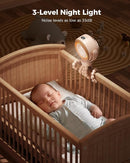 SWEETFULL Baby Stroller Fan - 4000mAh Rechargeable 4-Speed Quiet with LED Display & Night Light, Mini Portable 360° Clip On Safe Fan for Car Seat, Crib, Travel - Brown by TinyTreasures Baby Boutique