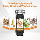 1/2 HP Garbage Disposal, TECASA Food Garbage Disposal with Power Cord, Stainless Steel Grinding System and 3-Bolt Mounting, Continuous Feed Compact Garbage Disposals, UL Certified, Taskmaid Series 50 by CozyNest Decor