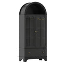 71.5" Arched Cabinet with Glass Doors and Wine Rack by LJGDeals