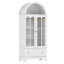 71.5" Arched Cabinet with Glass Doors and Wine Rack by LJGDeals