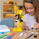 Little World Microscope for Kids, 100x 400x and 1200x Science Kits for Kids Age 5-7 Age 8-12, Microscope Beginner Kit with LED, Learning Resources Toys, Science Experiment STEM Kits, Yellow by TinyTreasures Baby Boutique