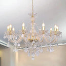 10-Light Crystal Chandelier Clear K9 Crystal Luxury Ceiling Light Fixture Flush Mount Pendant Lighting for Living Room Dining Room Bedroom Kitchen Hallway Entryway by CozyNest Decor