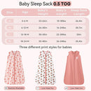Baby Sleep Sack 12-18 Months 0.5 Tog Wearable Blanket Baby, 3 Pack 100% Cotton Lightweight Sleeping Sack with 2-Way Zipper for Infant Toddler Strawberry by TinyTreasures Baby Boutique