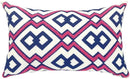 Alysheer Embroidered Lumbar Decorative Throw Pillow Cover 12"x 20", Classic Boho Geometric Embroidery Pattern Cotton Rectangular Cushion Case for Sofa Couch Living Room Bedroom(Blue Pink) by CozyNest Decor