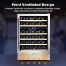 Tylza 24 Inch Dual Zone Wine Cooler Refrigerator, 46 Bottle Built-in or Freestanding, 24'' Wine Fridge with Stainless Steel & Professional Compressor and Temperature Memory Function by CozyNest Decor