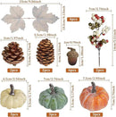 Artmag 25 PCS Pumpkin Decor Set, Artificial Pumpkins Fall Decor for Halloween Thanksgiving Decorations with Acorns, Pinecones, Berries, Maple Leaves for Home Table by CozyNest Decor