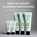 Kids Fluoride Free Bamboo Salt Toothpaste with nHA - Pure Dew | Nano Hydroxyapatite, Remineralizing, Strengthening Enamel for First Teeth, Safe to Swallow (3oz) by CozyNest Decor
