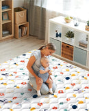 Odorless Premium Foam Baby Play Mat 59" x 59", Soft Microfiber Fabric Crawling Mat for Floor- Comfortable and Hypoallergenic, Non-Slip Cushioned Floor Playpen mat for Infants,Babies,Toddlers by TinyTreasures Baby Boutique