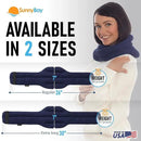 SunnyBay XL Microwave Heating Pad, Microwavable Heated Neck and Shoulder Wrap, Hands-Free Weighted Moist Hot or Cool Pack, Soft Fleece Cover and Flaxseed Filling, 30 Inch Extra-Long Length, Navy by CozyNest Decor