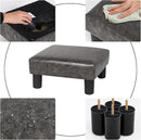 Joveco Small Footstool PU Leather Ottoman Square Footrest Stool Modern Padded Seat Chair for Living Room Bedroom Couch Dogs (Gray) by CozyNest Decor