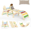Pikler Triangle Set 7in1 Toddler Climbing Toys Indoor Foldable Baby Climbing Toys Wooden Montessori Climbing Set with Arch, Ramp, Ladder for 1-3 Years, Jungle Gym for Kids by TinyTreasures Baby Boutique