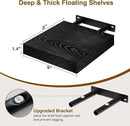 Fun Memories Black Floating Shelves 8 Inch Long, 8" Deep Wall Shelves, Small Deep Floating Shelf Square Wall Shelf, Rustic Display Shelves for Living Room, Bathroom, Kitchen, Set of 2 by CozyNest Decor