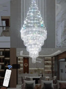 Flashing God 40''X120 High Ceiling Chandelier Crystal Raindrop Gold Chandeliers Staircase Large Chandelier Villa Entrance Foyer Pendant Light Foyer High Ceiling Light 15 GU10 Bulb Dimming by CozyNest Decor
