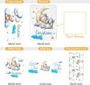 Personalized Baby Bedding Set, 5 Pcs Custom Baby Crib Sets with Name, Toddler Bedding Set for Baby Girls Boys, Blue Bear Double Layer Nursery Bedding Set, Customized Gifts for Infants Kids by TinyTreasures Baby Boutique