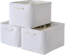 TheWarmHome Organization and Storage Basket for Shelves - Extra Jumbo 3 Pack 20.5x15.8x13.8 inch Cube Storage Bins for Toy Closet Box Home Organizer Gift (White) by TinyTreasures Baby Boutique
